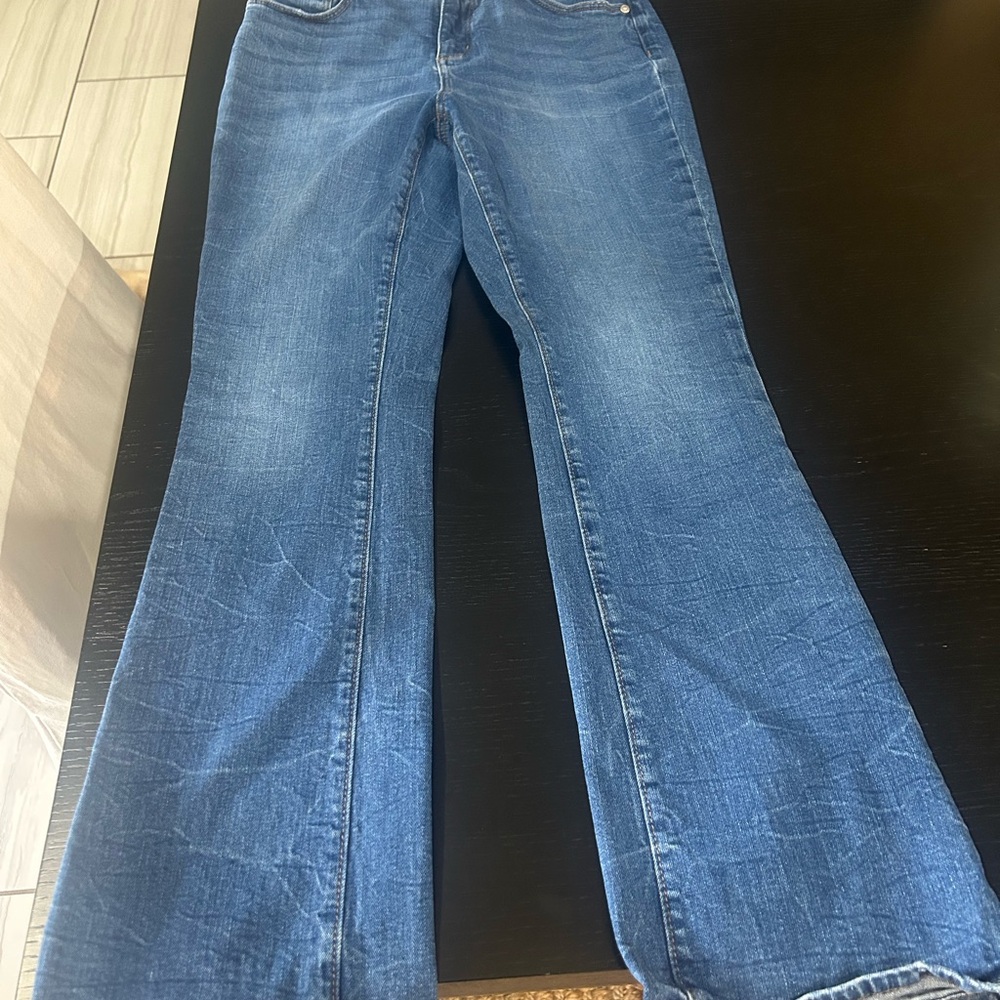 LOFT Blue Flare Wide Leg Jeans
